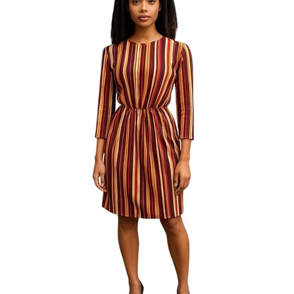 NWT Zara Small Stripe Crochet Knit Stripe Dress Long Sleeve Coverup - Picture 1 of 12